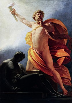 Zincire Vurulmuş Prometheus'u tasvir eden bir tablo